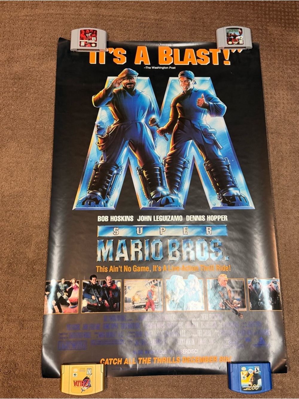 Super Mario Bros 1993 Video Store Promo Poster 26x40 - Picture 1 of 7